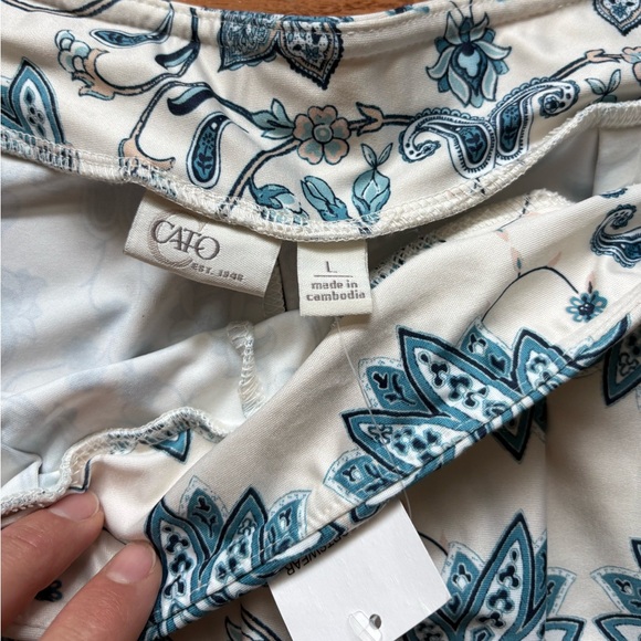 NWT Cato Wide-Leg Paisley Print Pants - Picture 7 of 10